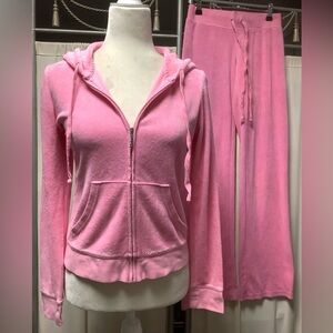Juicy Couture terry pants 26 x 31 zip up hoodie tracksuit